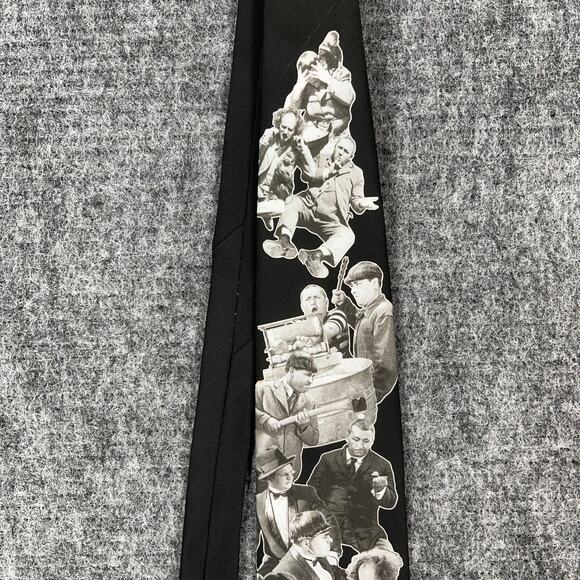Three Stooges Tie Mens 54" 3.75" Ralph Marlin Moe Larry Curly USA Vintage 1994‎ - Picture 1 of 11